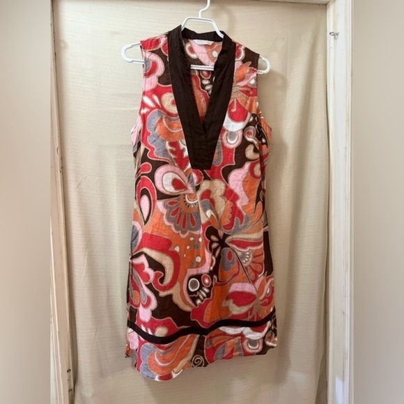 ⚫️ BOGO Promod Sleeveless Dress Bold Patterns lightweight summer size medium - Picture 1 of 7